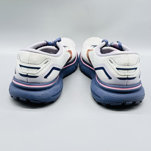 Brooks Shoes Womens 8.5 White Navy Pink Ghost 15 Road Running Athletic Sneakers - Picture 6 of 10